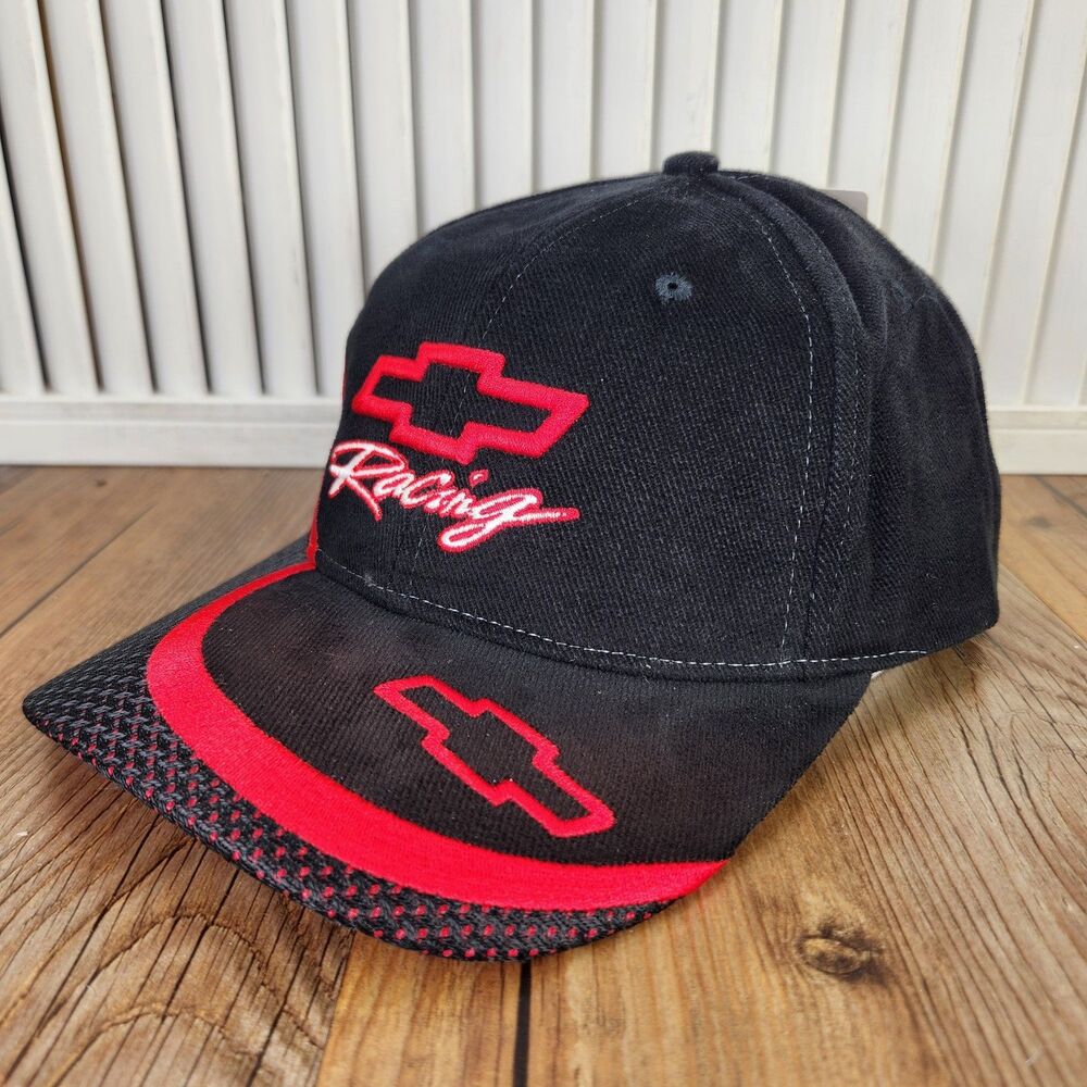 VTG Chevrolet Chevy Racing NASCAR Strapback Hat Cap Black Red Bowtie GM Cars DP
